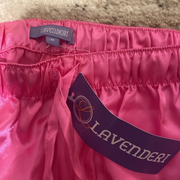 NWT. Pink satin pajama pants. - Picture 2 of 3